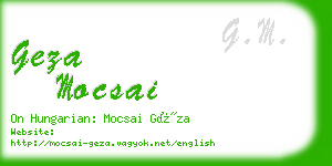 geza mocsai business card